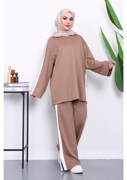 Vizon Renk Bloklu Tunik Pantolonlu Takım fiyatları