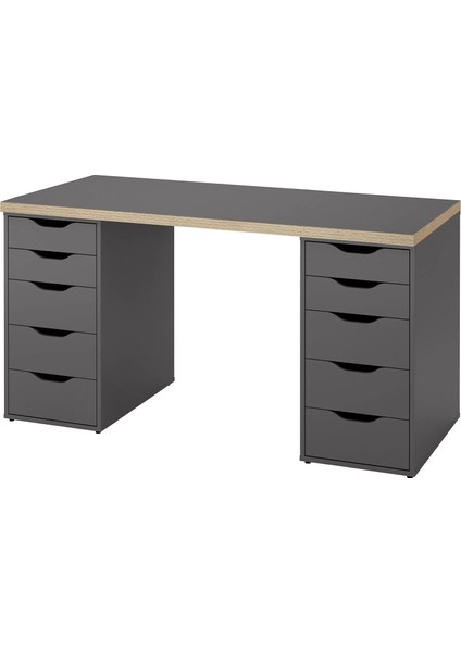 Lagkapten / Alex Çalışma Masası Gri 140 x 60 Cm