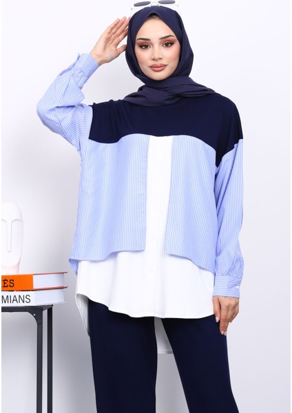 Lacivert Garnili Tunik Pantolonlu Modal Takım fiyatları