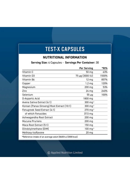 Test x (Magnezyum+Zinc+Daa+Panax Ginseng+Maca+Dım+Mucuna) Caps 120 Caps fiyatları