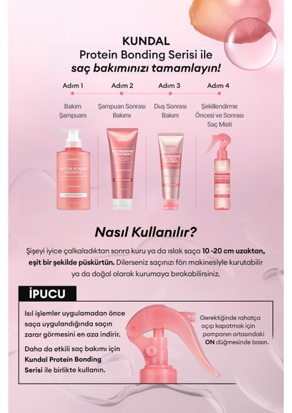 Yoğun Onarıcı ve Isı Koruyucu Mist Serum KUNDAL Protein Bonding Hair Mist Serum 150ml Violet Muguet