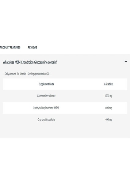 Msm Chondroitin Glucosamine(Glukozamin) fiyatları