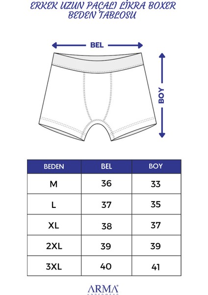 3'lü Paket Erkek Beyaz Uzun Paçalı Boxer Pamuklu Likralı Esnek Kumaş