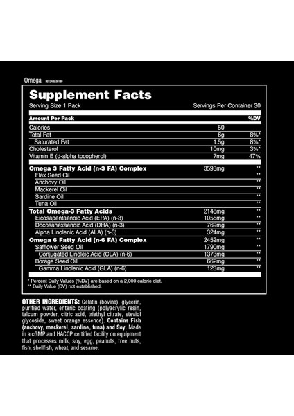 Advanced Omega Essential Fatty Acids - High Potency 3500MG Omega 3 & Omega 6 Supplement With Epa, Dha, Ala, Cla, Gla For Heart, Brain, Joint, Skin, Eye, Metabolism, Immune Health - 30 Day Pack fiyatları