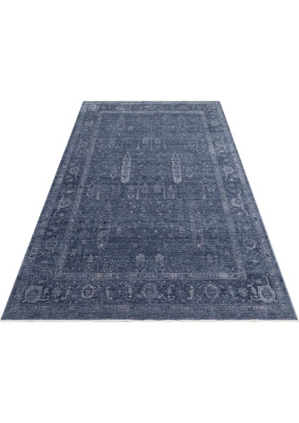 Shiraz SHR 03 Navy - Vintage Eskitme Desenli Yumuşak Dokulu Modern Makine Halısı fiyatları