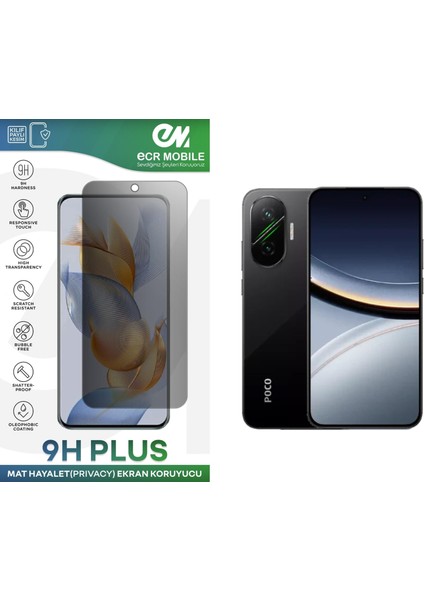 Poco F7 5g ile Uyumlu Mat Hayalet (Privacy) 9h Nano Ekran Koruyucu
