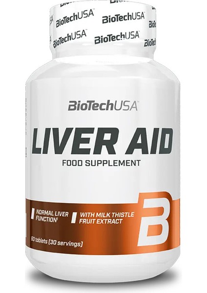 Bıotech Liver Aid (Turmeric Root + Milk Thistle + Choline Bitartrate + Vitamin C + Vitamin D) 60 Tab