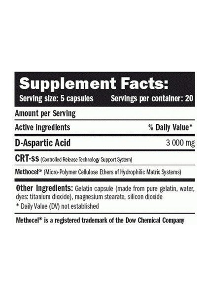 Daa D Aspartic Acid 100 Caps 3000 Mg fiyatları