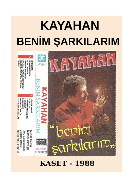 Kayahan – "benim Şarkılarım" Kaset – 1989 - Ambalajında