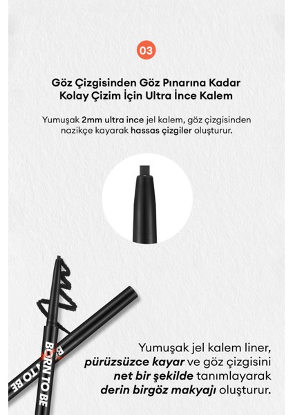 Suya Dayanıklı, İnce Uçlu Jel Göz Kalemi A'PIEU Born To Be Madproof Thin Pencil Liner (No.01)