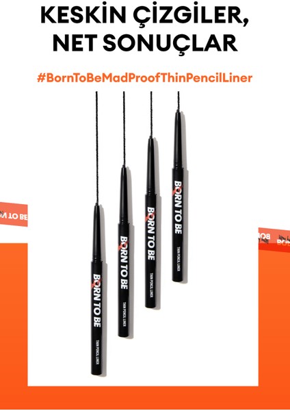 Suya Dayanıklı, İnce Uçlu Jel Göz Kalemi A'PIEU Born To Be Madproof Thin Pencil Liner (No.01)