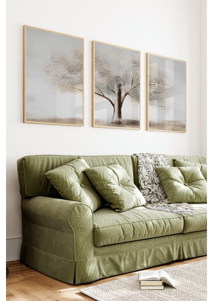 🌿 Ağaç Temalı 3'lü Mdf Çerçeveli Tablo Seti - Doğanın Sakinliği Evinizde 🌿 CRV1176 23 x 32 indirimleri