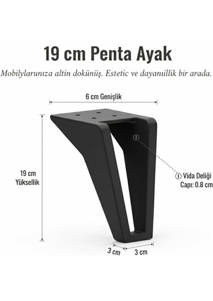 Imt Aksesuar Lüks Penta 19 cm Koltuk Baza Dolap Tv Ünitesi Yatak Odası Konsol Çocuk ve Genç Odası Ayak fiyatları