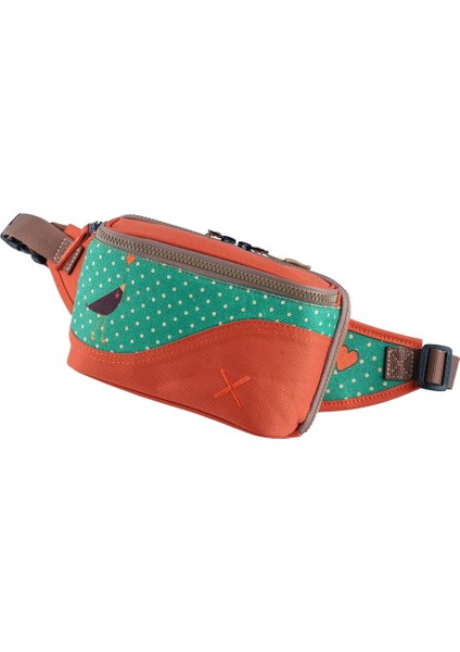 Turuncu Karga Desenli Kanvas Unisex Göğüs ve Bel Çantası fiyatları