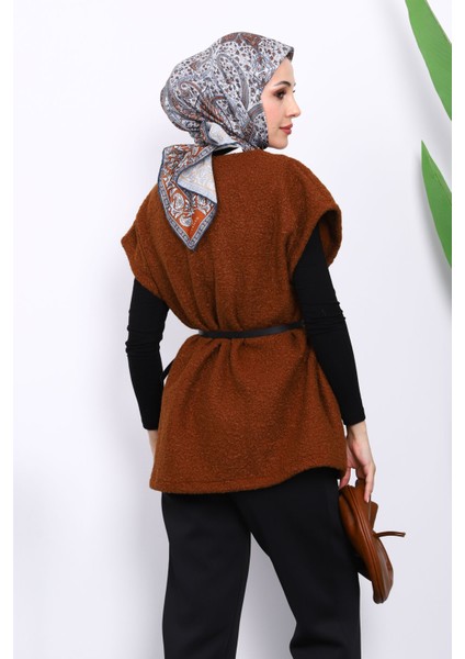 Kahverengi Bel Kemerli Orkide Yelek fırsatları