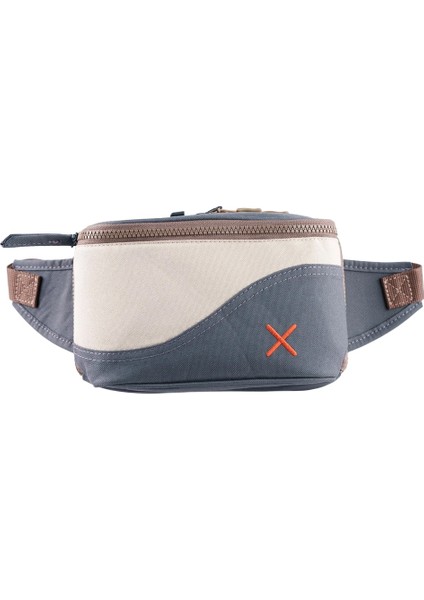 Krem Antrasit Kanvas Unisex Göğüs ve Bel Çantası