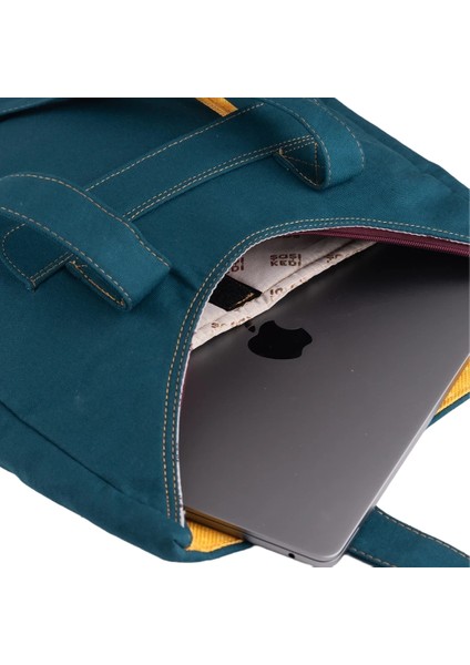 Petrol Mavisi Fare Desenli Canvas Kumaş Omuz Çantası fırsatları