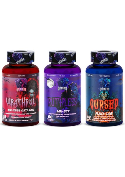 Gri̇mlabs MK677 RAD140 MK2866 Mi̇x 60 Kapsül Bulk Set