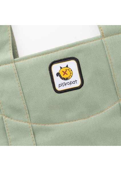 Su Yeşili Küçük Prens Desenli Canvas Kumaş Omuz Çantası