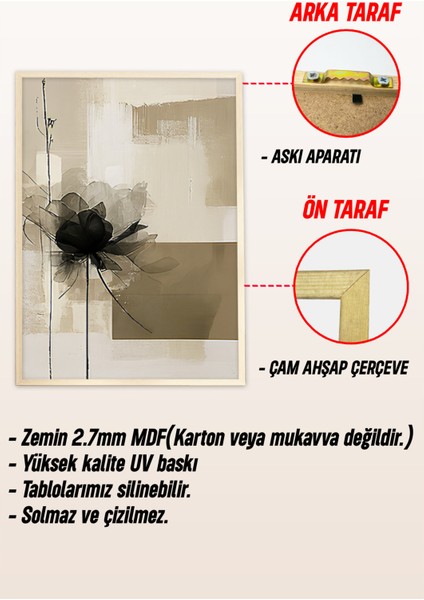 🖤 Soyut Kadın Portresi ve Çiçek Temalı 3’lü Ahşap Çerçeveli Sanatsal Tablo Seti🌿 CRV1167 23 x 32