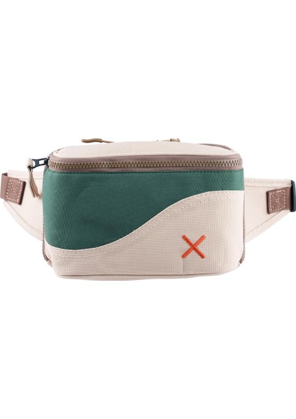 Krem Yeşil Kanvas Unisex Göğüs ve Bel Çantası