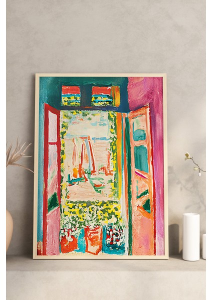 🌈 Renk Cümbüşü Soyut Manzara Temalı 3’lü Çerçeveli Tablo Seti🌿 CRV1170 23 x 32 modelleri