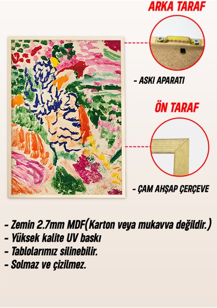 🌈 Renk Cümbüşü Soyut Manzara Temalı 3’lü Çerçeveli Tablo Seti🌿 CRV1170 23 x 32
