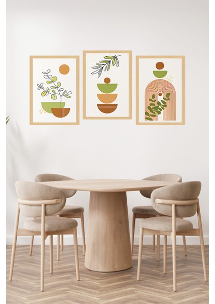 🌿 Zeytin Dalı ve Geometrik Formlu Modern 3’lü Tablo Seti – Ahşap Çerçeve Görünümlü🌟 CRVS1166 13 x 17 fiyatları