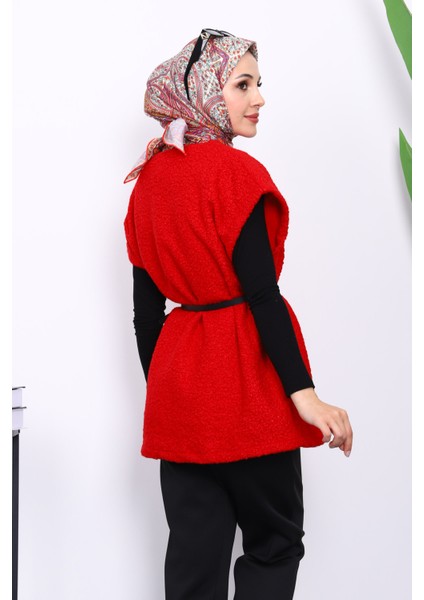 Kırmızı Bel Kemerli Orkide Yelek fırsatları