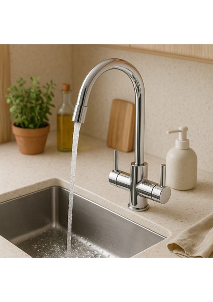 Baston Arıtmalı Batarya Sıcak Soğuk Arıtma Girişli Mutfak Eviye Bataryası - 2 Yıl Garantili fiyatları