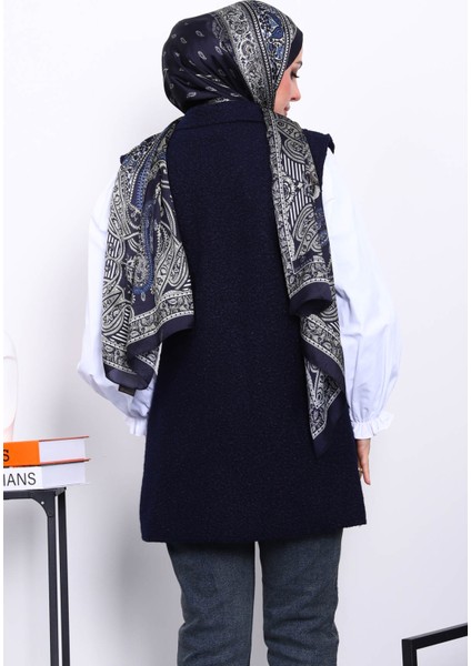 Lacivert Düğmeli Buklet Yelek fırsatları