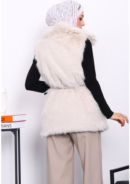 Taş Astarlı Kemerli Kürk Yelek fırsatları