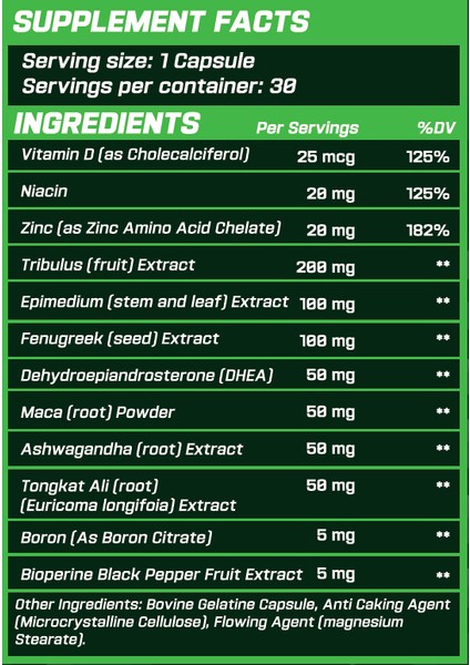Sinister Testosteronebooster 30 Kapsül fiyatları