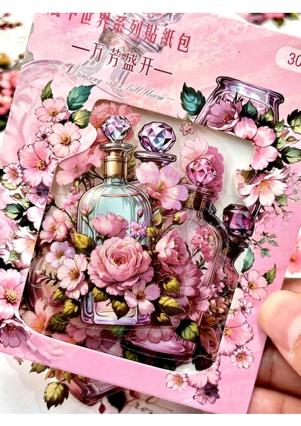 Blooming Bottles–çiçekli Parfüm Şişesi Temalı Sticker Seti 30 Adet/bullet Journal/etiket/çıkartma indirimleri