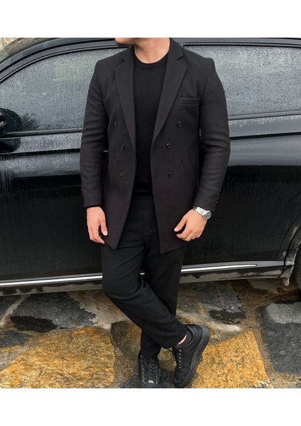 Erkek Kruvaze Slim Fit Kaşe Kaban fiyatları