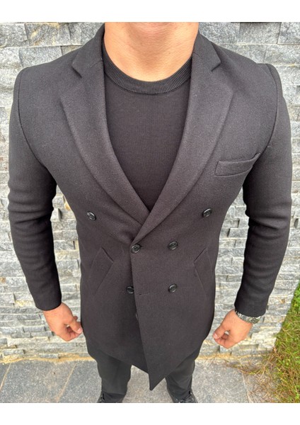 Erkek Kruvaze Slim Fit Kaşe Kaban modelleri