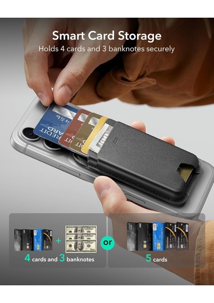 Halolock Wallet Boost Magsafe 5 Kart Tutuşlu Rfıd Blocking Korumalı Deri Kartlık