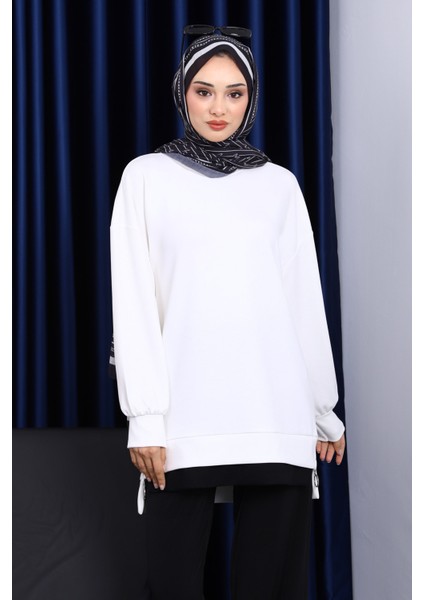 Ekru Bisiklet Yaka Yan Fermuarlı Tunik fiyatları