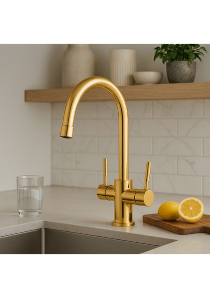 Baston Arıtmalı Batarya Sıcak Soğuk Arıtma Girişli Mutfak Eviye Bataryası - 2 Yıl Garantili