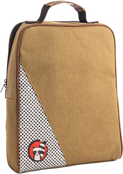 Hardal Rakun Desenli Üçgen Laptop & Sırt Çantası