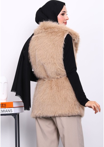 Bisküvi Astarlı Kemerli Kürk Yelek fırsatları