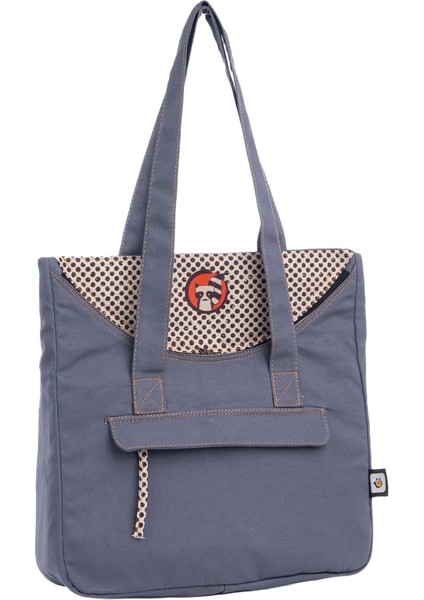 Gri Rakun Desenli Canvas Kumaş Omuz Çantası fiyatları
