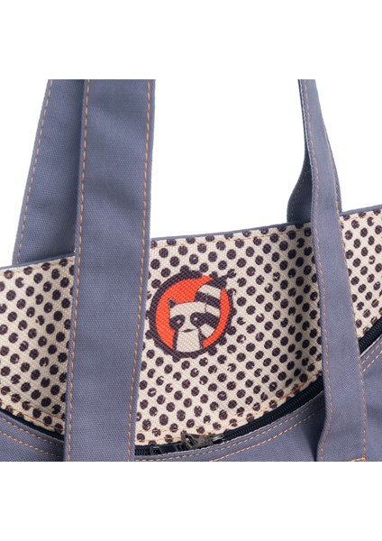 Gri Rakun Desenli Canvas Kumaş Omuz Çantası modelleri