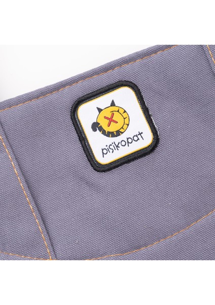 Gri Rakun Desenli Canvas Kumaş Omuz Çantası