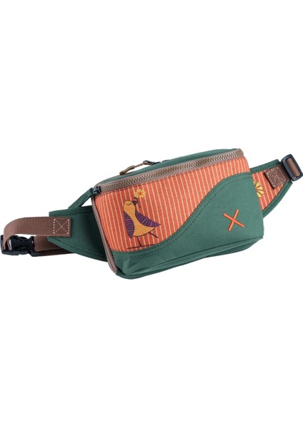 Yeşil Kuş Desenli Kanvas Unisex Göğüs ve Bel Çantası fırsatları