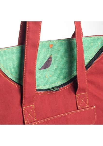 Bordo Karga Desenli Canvas Kumaş Omuz Çantası modelleri