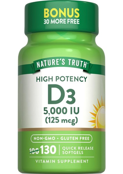 Vitamin D3 2000 Iu 130 Softgels