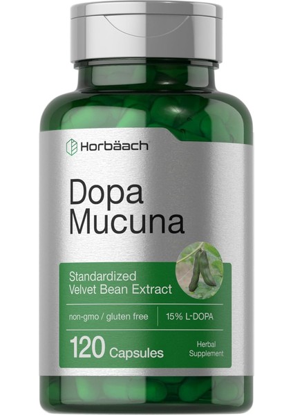 Dopa Mucuna Velvet Bean Herbal Extract 120 Caps