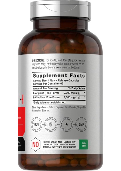 L-Arginine(Arjinin) L-Citrulline(Sitrulin) Complex | 3000MG | 250 Caps modelleri