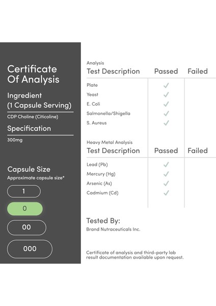 Cdp Choline (Citicoline) Pharmaceutical Grade Third Party Tested 60 Caps fırsatları